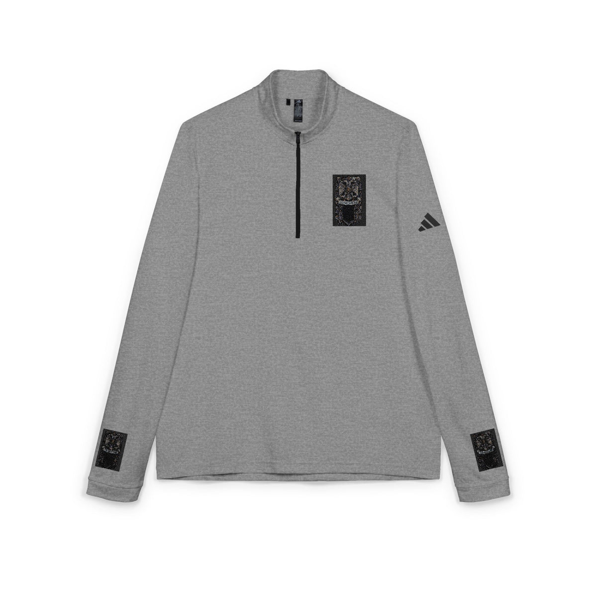 Embroidered adidas® Quarter-Zip Pullover — African Heritage-Inspired Athletic Top