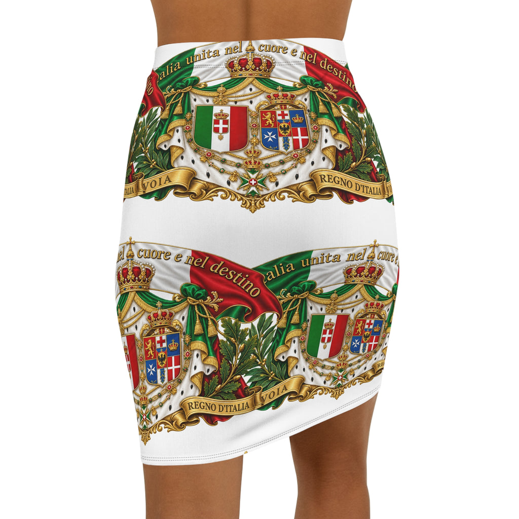 Italian Coat of Arms Pencil Skirt — Vintage Savoy Kingdom Crest Midi