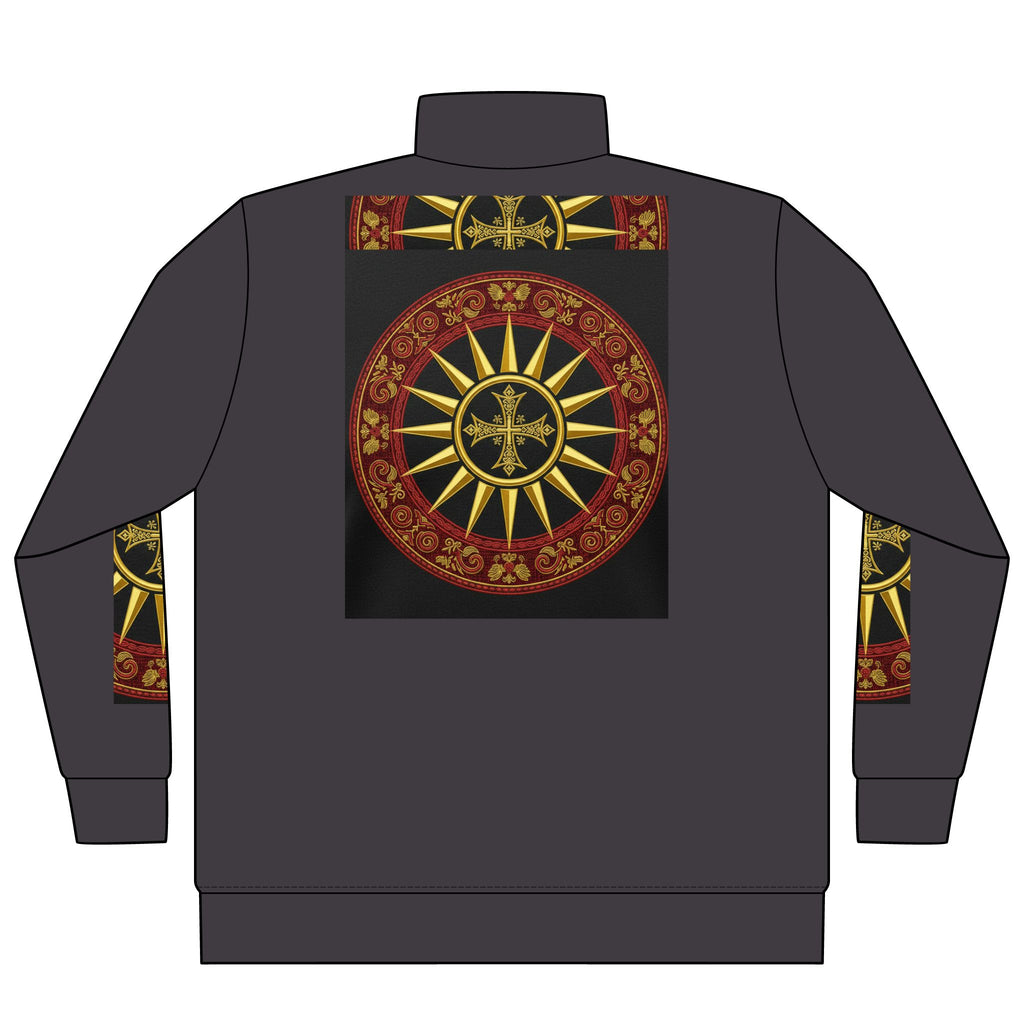 Macedonian Heritage Quarter-Zip — Sun of Vergina & Byzantine Folk Art