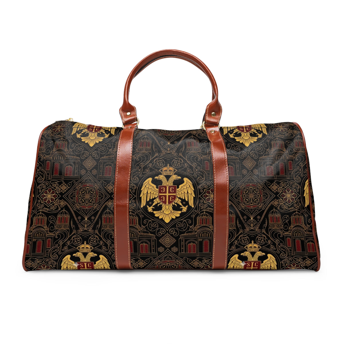 Serbian Heraldic Crest Duffel Bag | Waterproof Weekend Travel Bag