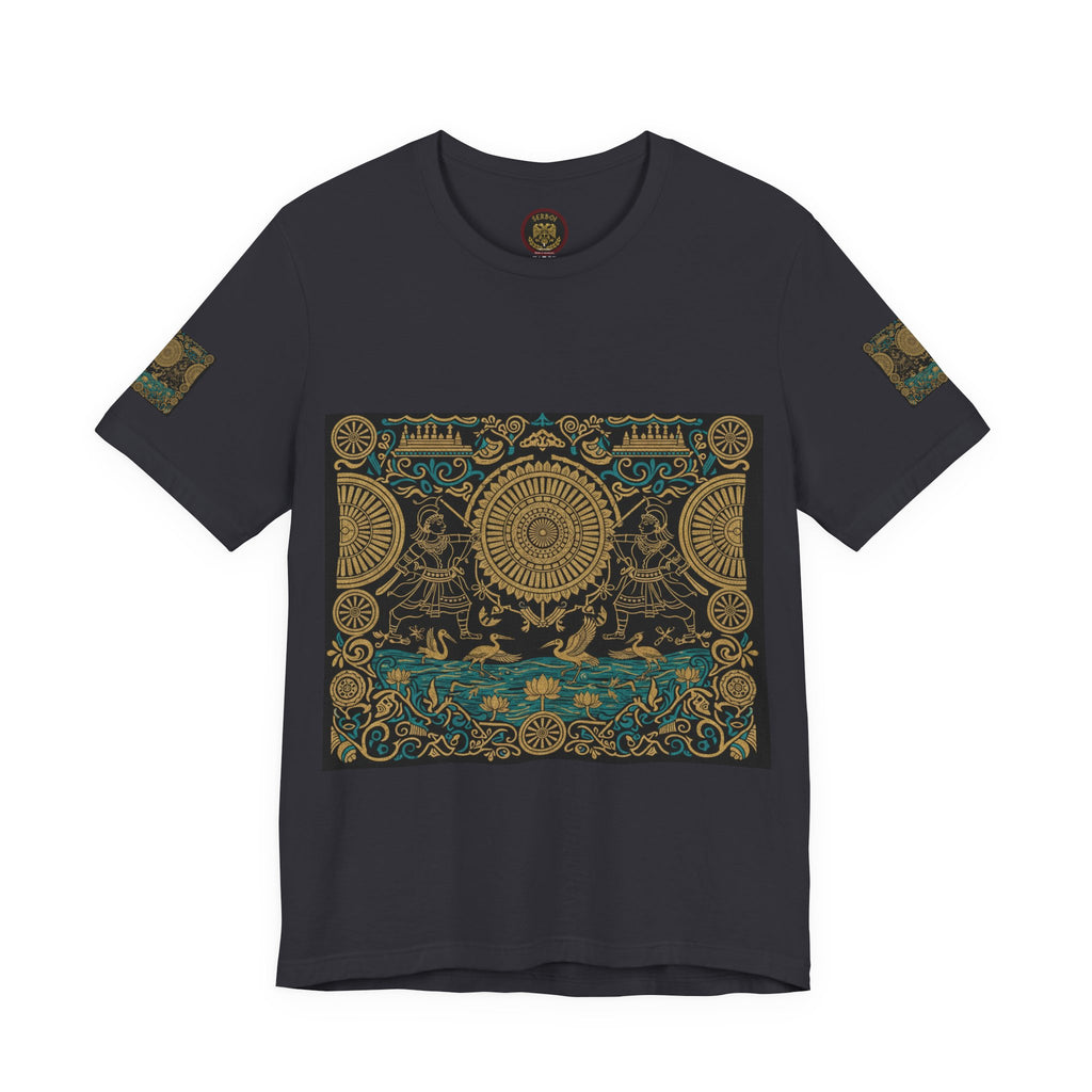 Kalinga Empire & Sambalpuri T‑Shirt — Boho Celestial Tee with Zodiac Motif