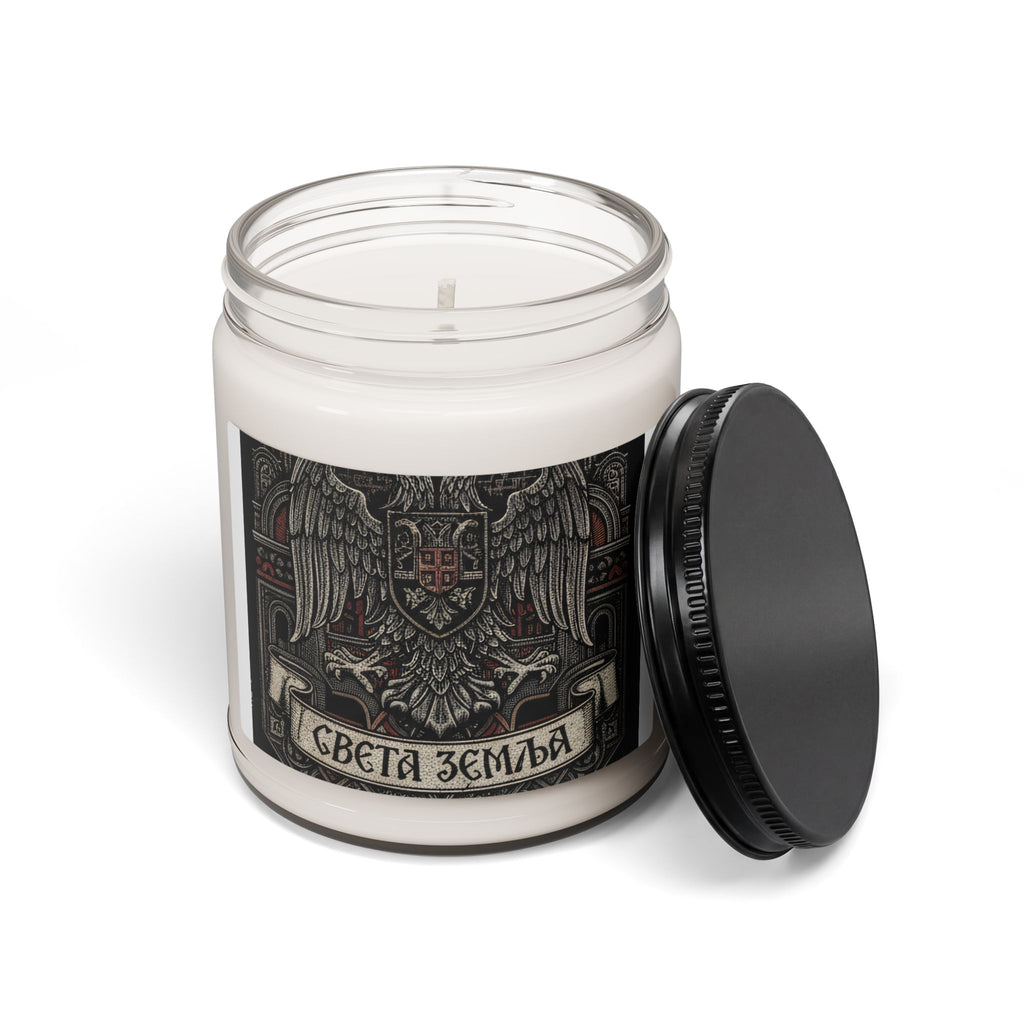 Soy Candle — Slavic Double-Headed Eagle Design (9 oz, "Sveta Zemlya")
