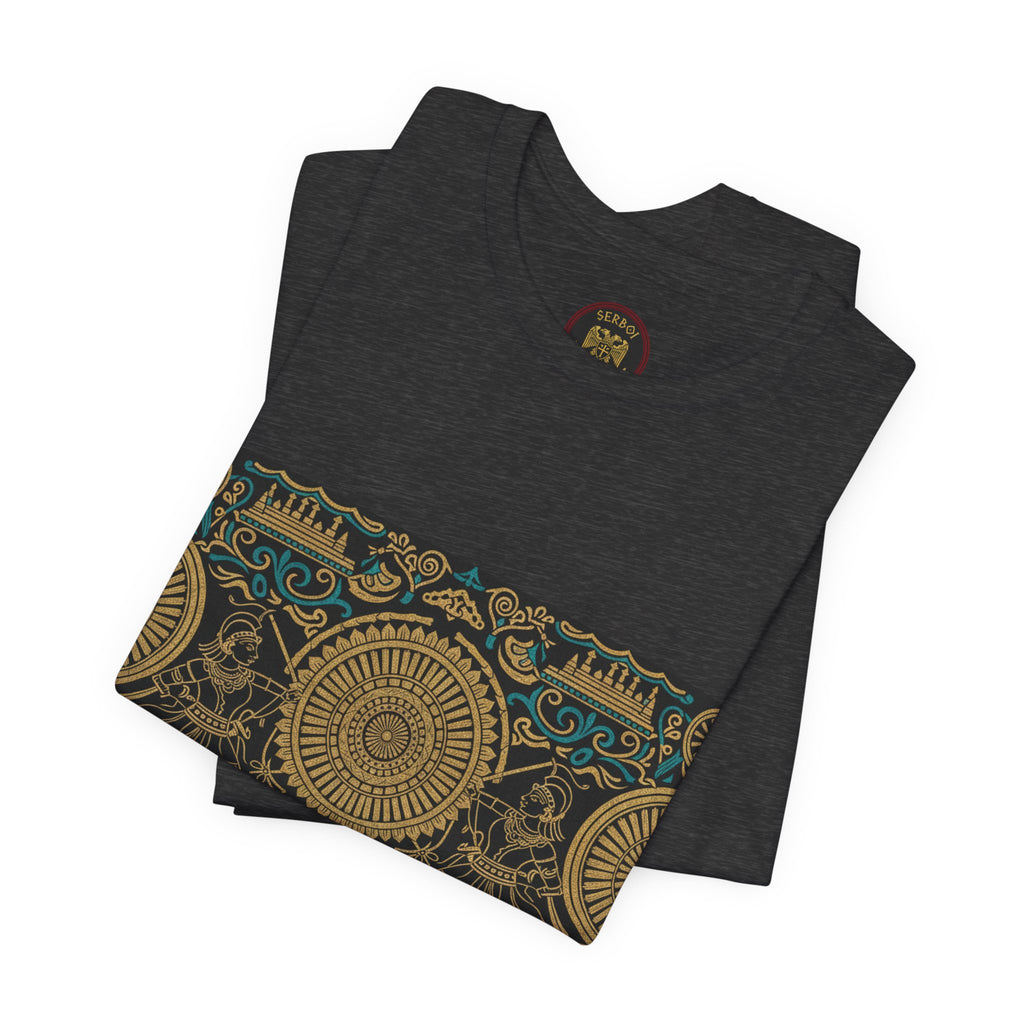 Kalinga Empire & Sambalpuri T‑Shirt — Boho Celestial Tee with Zodiac Motif