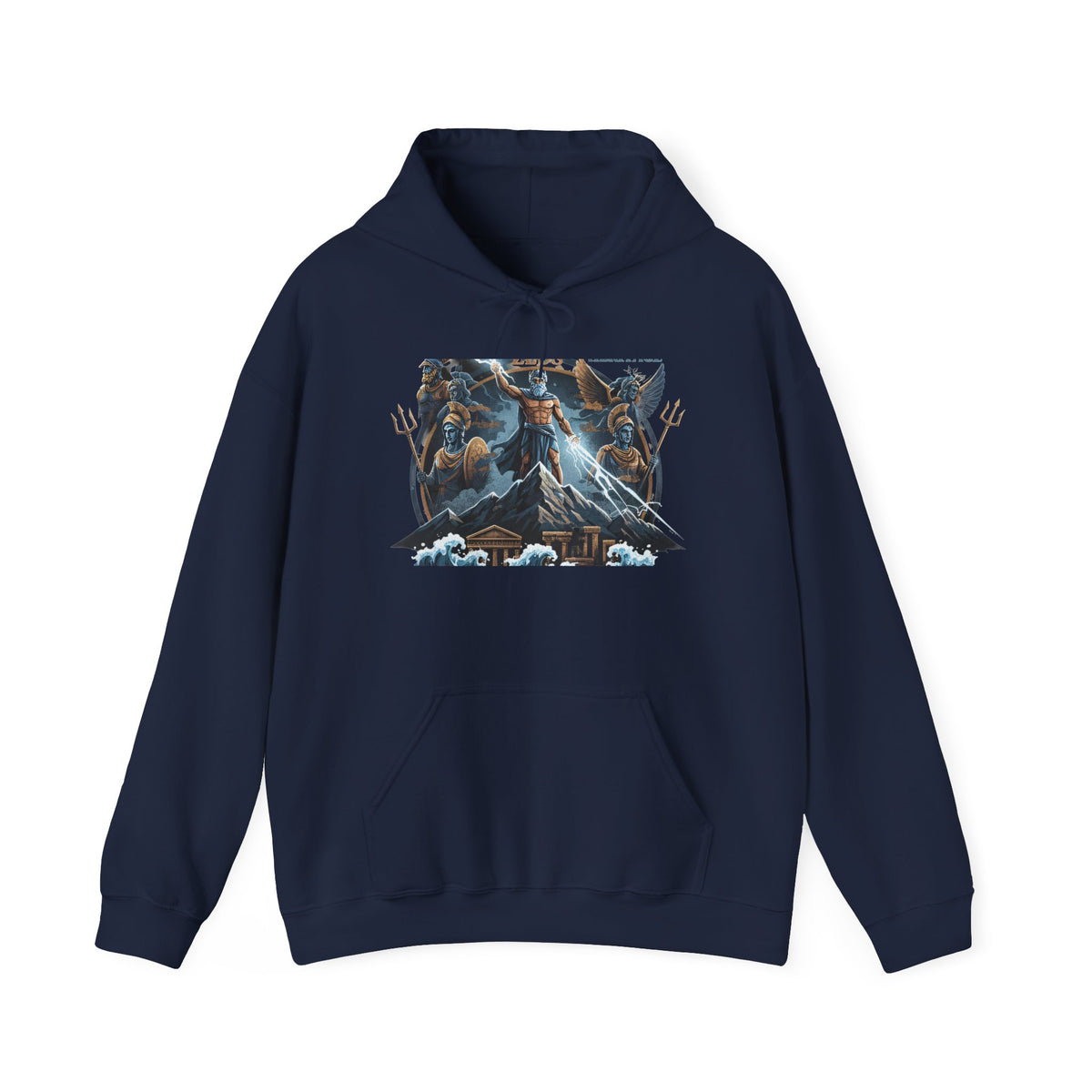 Viking Storm God Hoodie — Norse Thor Poseidon Trident Mythic Sweatshirt