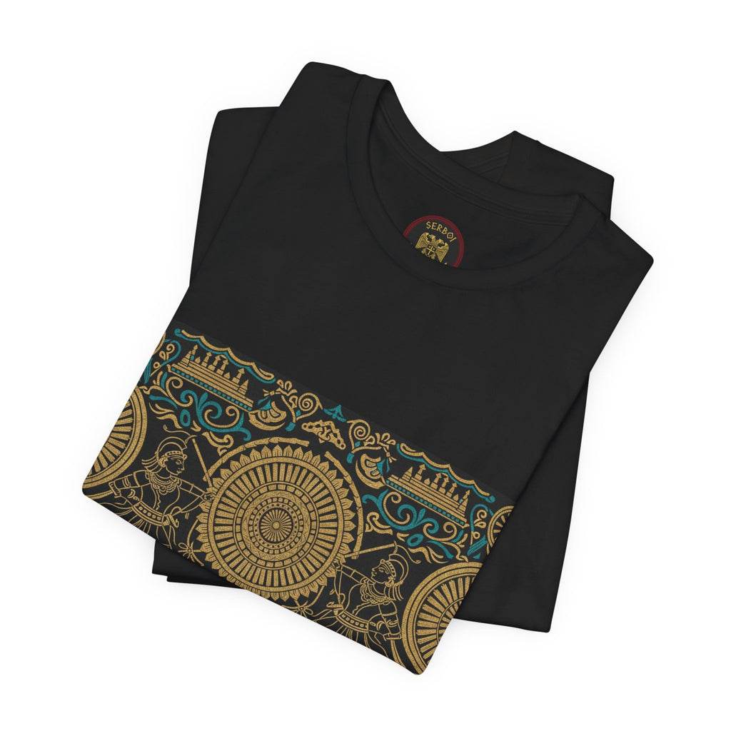 Kalinga Empire & Sambalpuri T‑Shirt — Boho Celestial Tee with Zodiac Motif