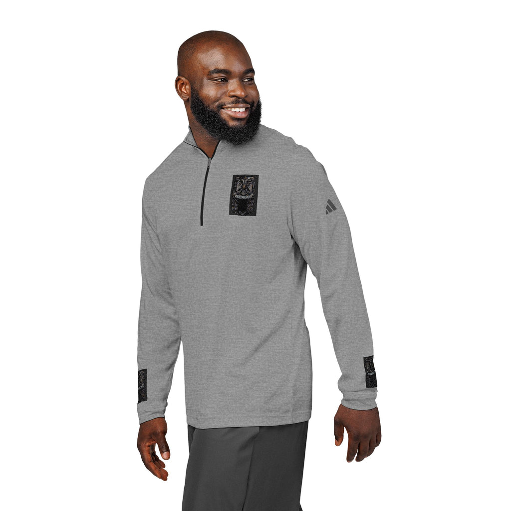 Embroidered adidas® Quarter-Zip Pullover — African Heritage-Inspired Athletic Top