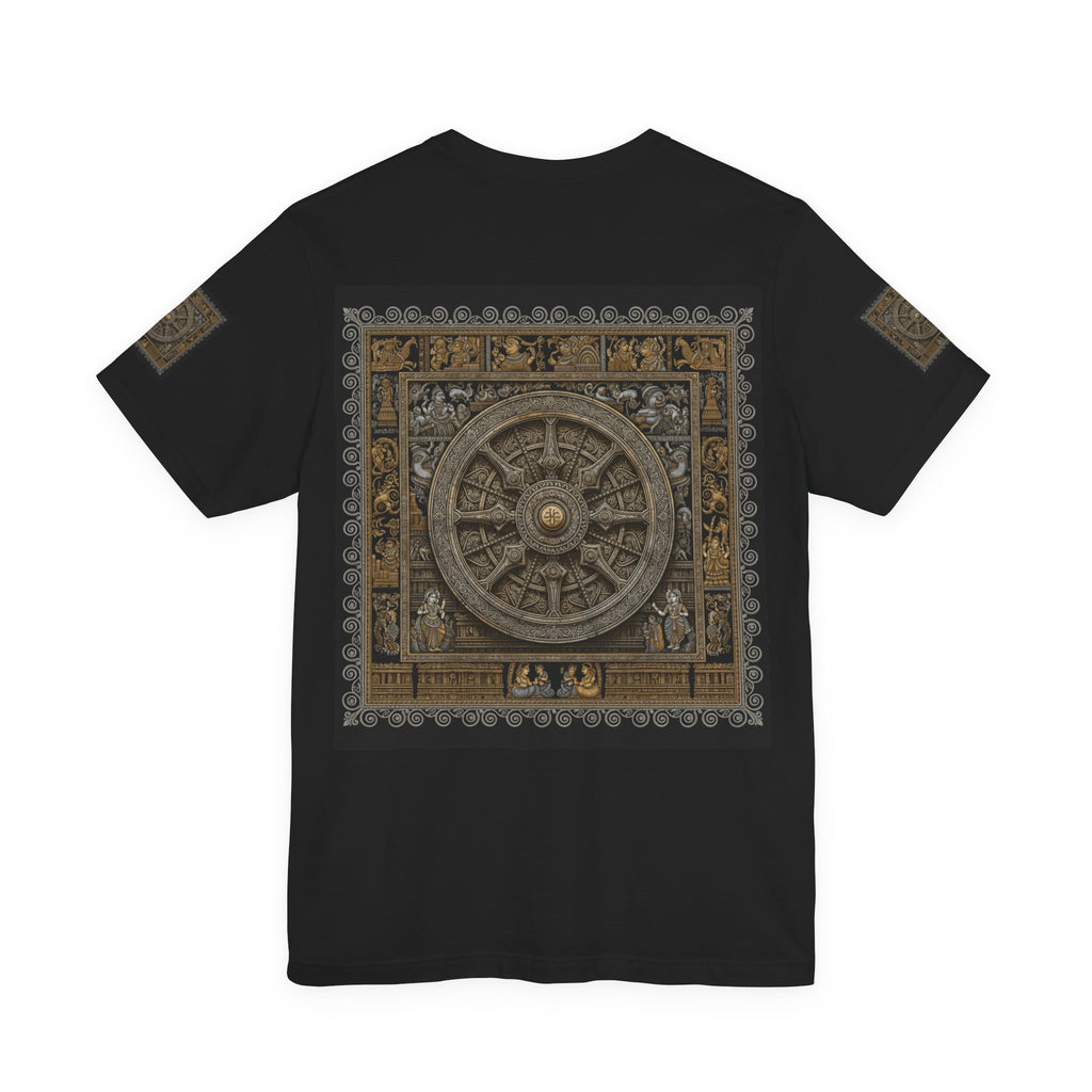 Konark Sun Temple & Pattachitra T‑Shirt — Sacred Wheel Temple Art Tee