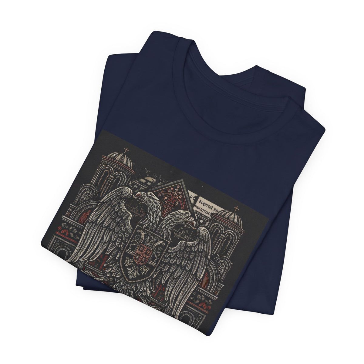 Serbian Double-Headed Eagle Graphic Tee — "Света Землa" Vintage Crest T-Shirt