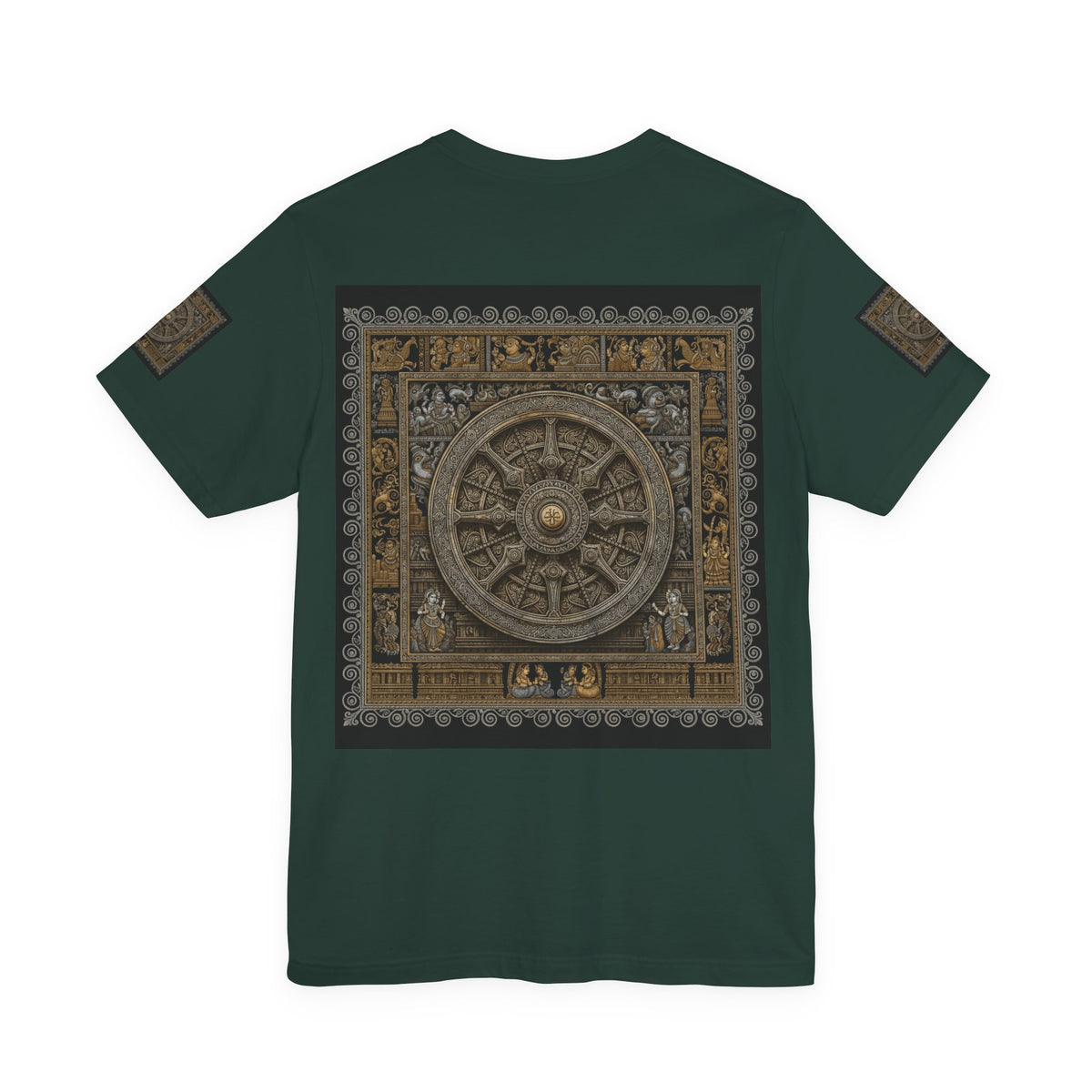 Konark Sun Temple & Pattachitra T‑Shirt — Sacred Wheel Temple Art Tee