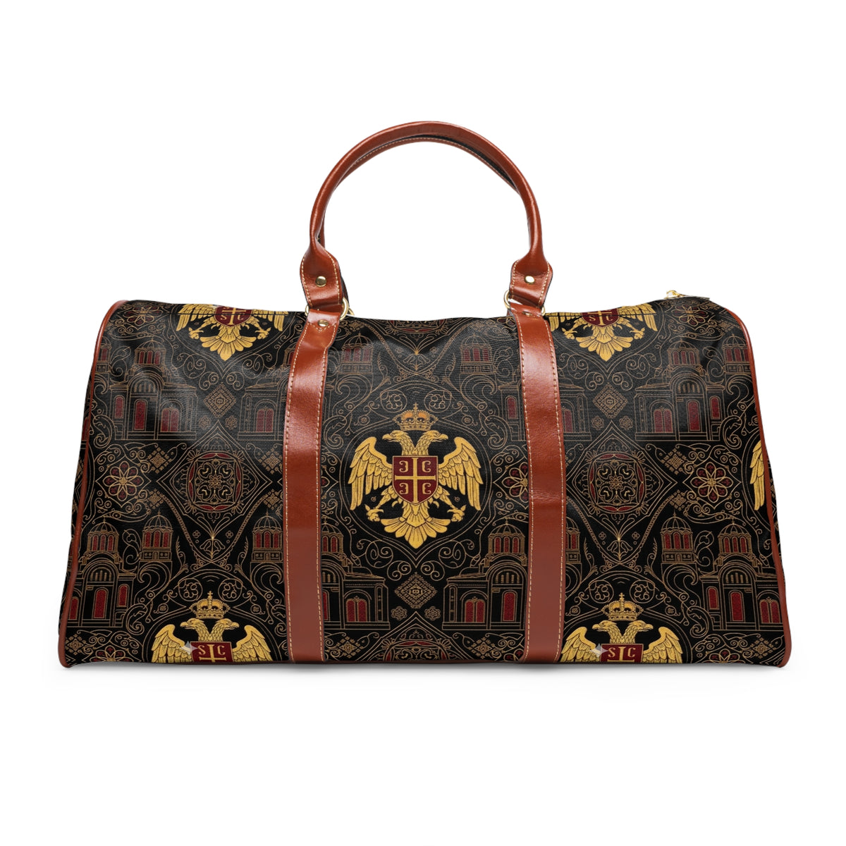Serbian Heraldic Crest Duffel Bag | Waterproof Weekend Travel Bag