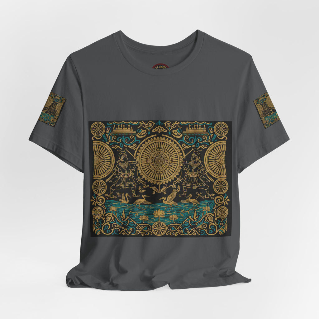 Kalinga Empire & Sambalpuri T‑Shirt — Boho Celestial Tee with Zodiac Motif
