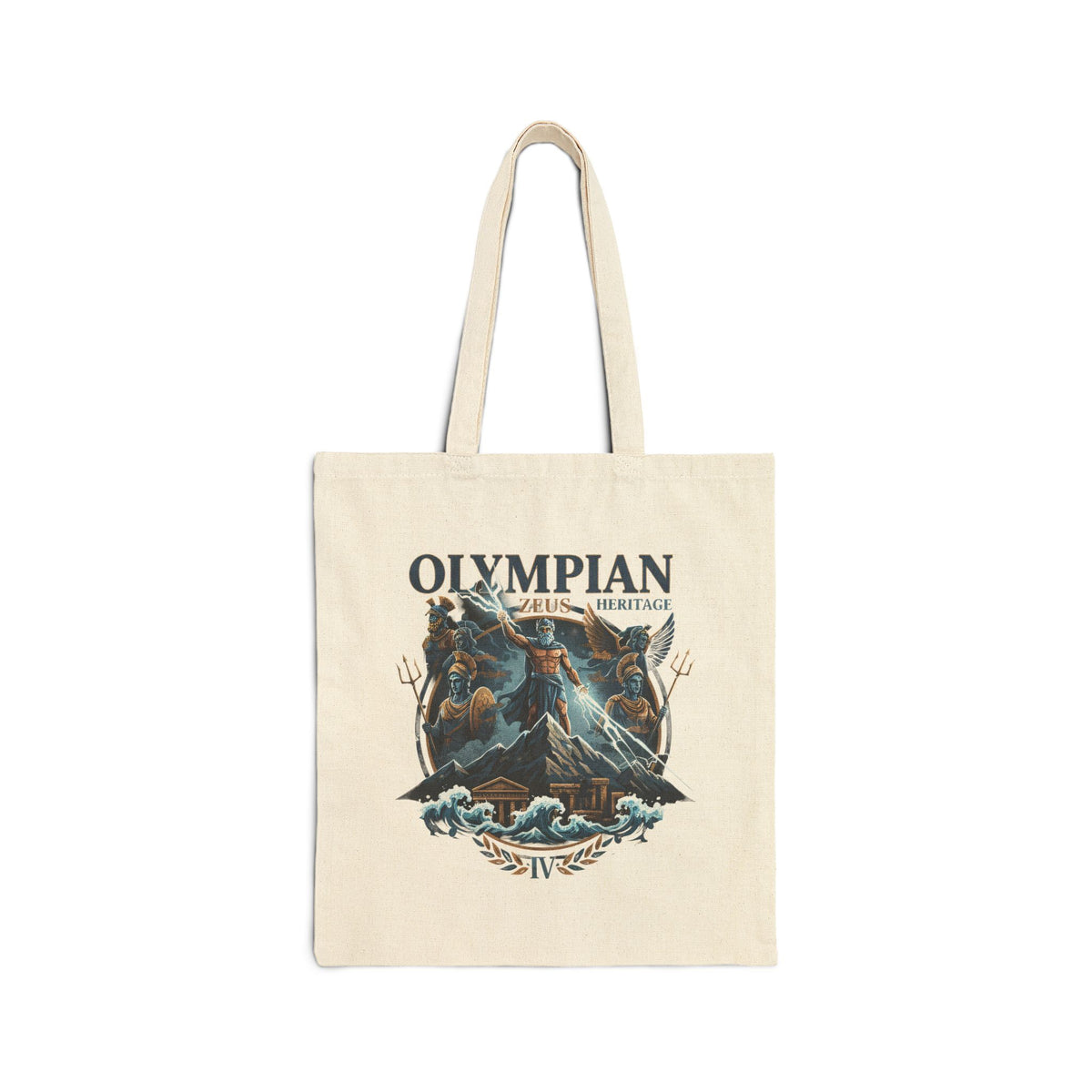 Olympian Heritage IV Canvas Tote — Mythic Warrior Graphic Cotton Bag