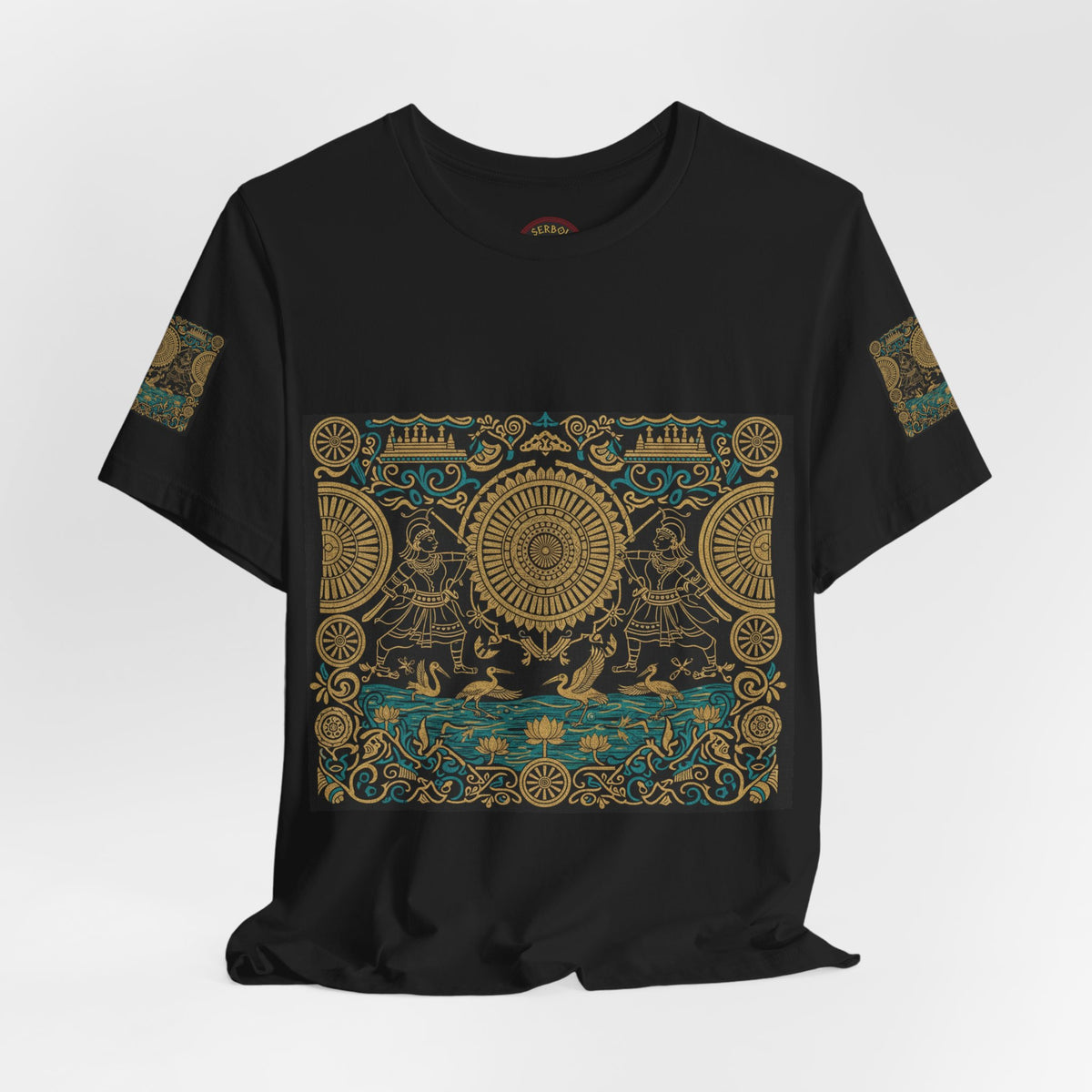 Kalinga Empire & Sambalpuri T‑Shirt — Boho Celestial Tee with Zodiac Motif