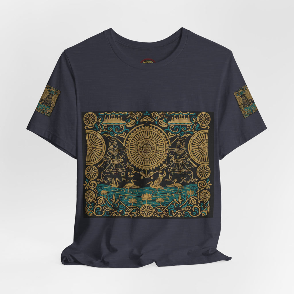 Kalinga Empire & Sambalpuri T‑Shirt — Boho Celestial Tee with Zodiac Motif
