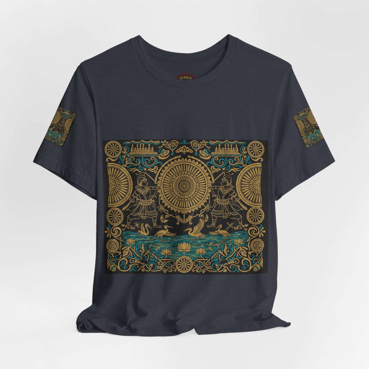Kalinga Empire & Sambalpuri T‑Shirt — Boho Celestial Tee with Zodiac Motif