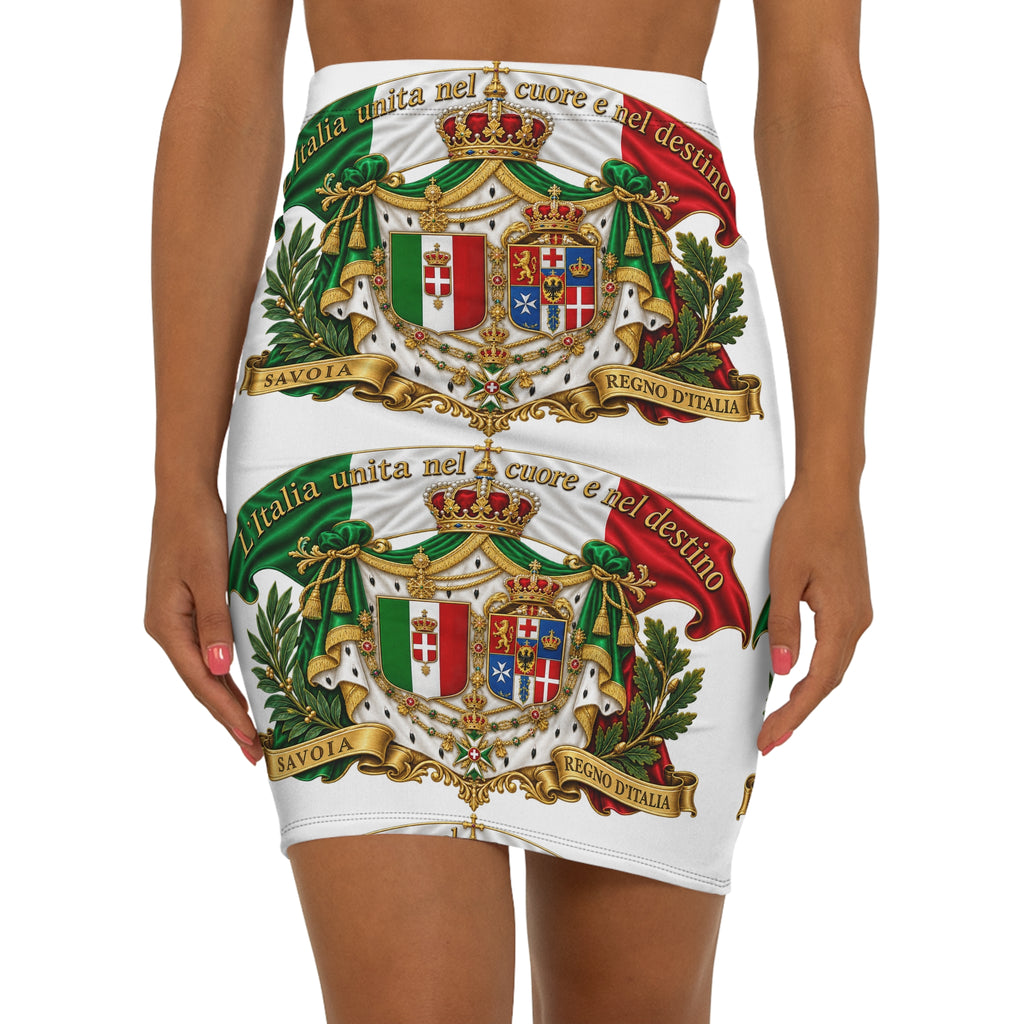 Italian Coat of Arms Pencil Skirt — Vintage Savoy Kingdom Crest Midi
