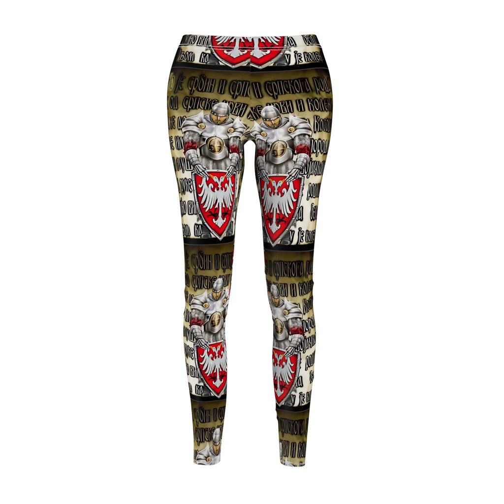 Serbian Eagle Shield Leggings — Vintage Heraldic Crest Leggings
