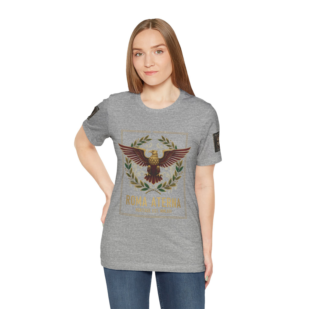 Roma Aeterna Eagle Crest T-Shirt | Roman Laurel Emblem Tee