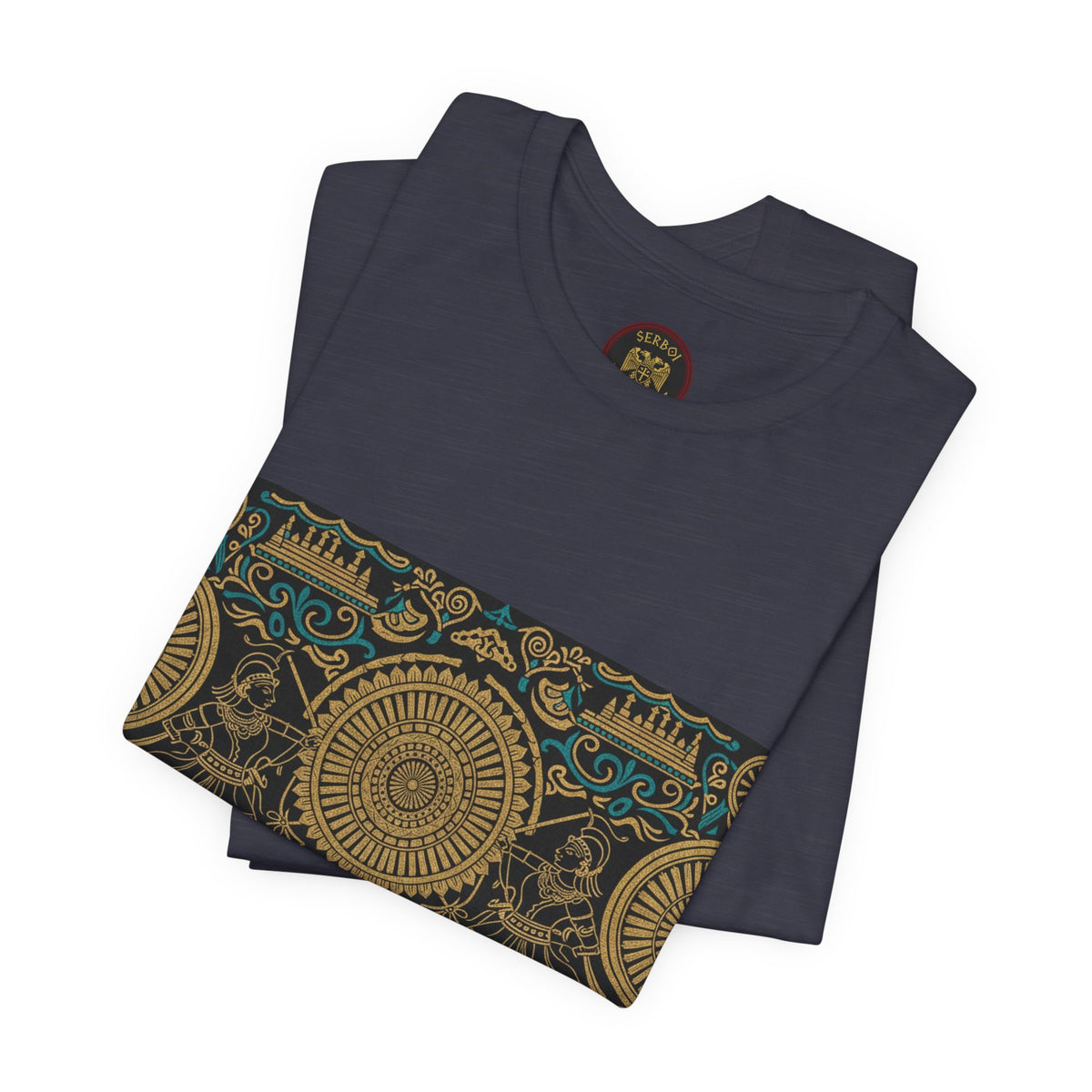 Kalinga Empire & Sambalpuri T‑Shirt — Boho Celestial Tee with Zodiac Motif
