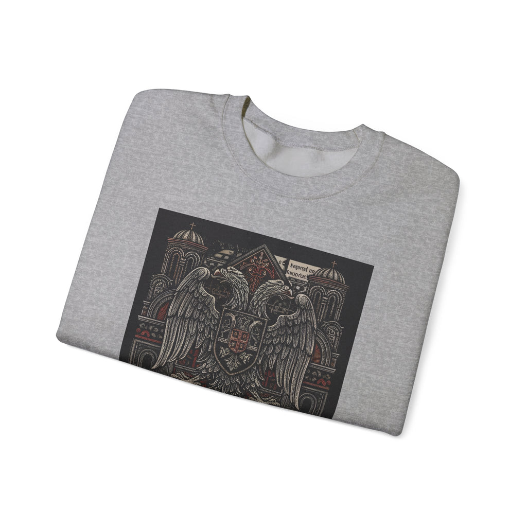 Crewneck Sweatshirt — Slavic Double-Headed Eagle Graphic (СВЕТА ЗЕМЛЯ)