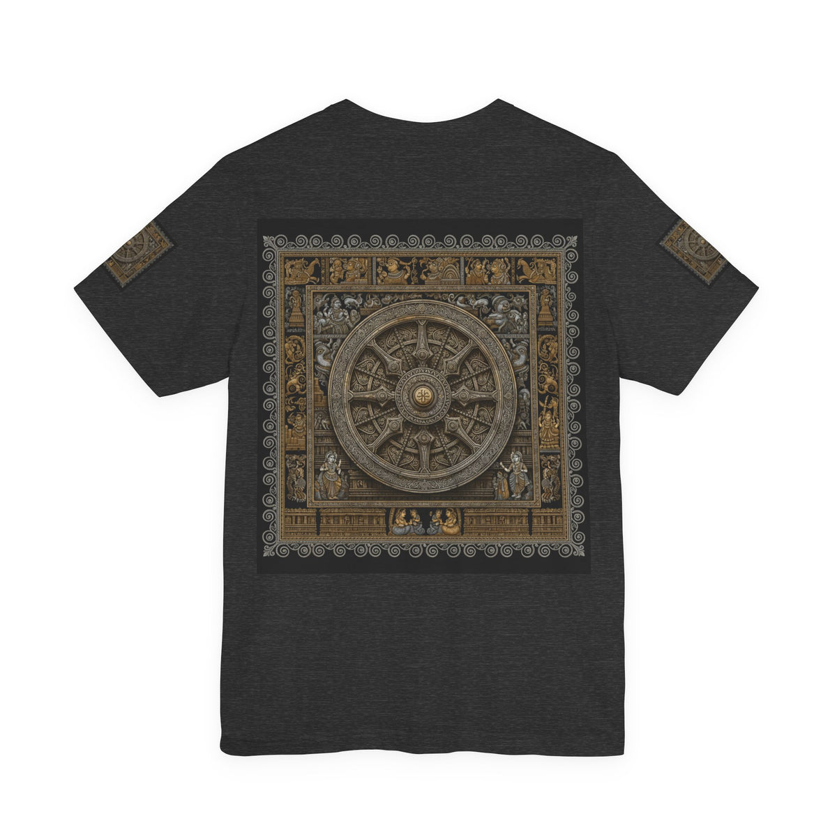 Konark Sun Temple & Pattachitra T‑Shirt — Sacred Wheel Temple Art Tee