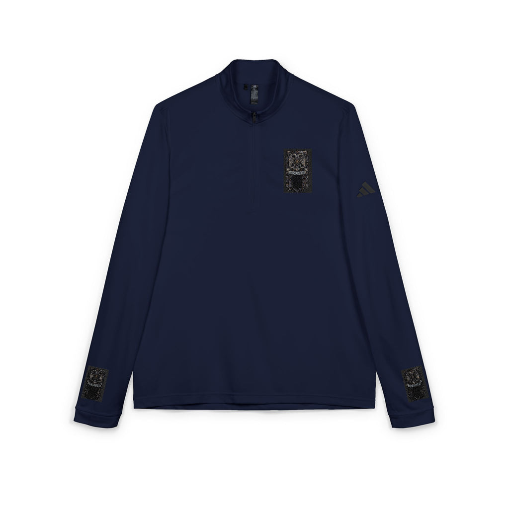 Embroidered adidas® Quarter-Zip Pullover — African Heritage-Inspired Athletic Top