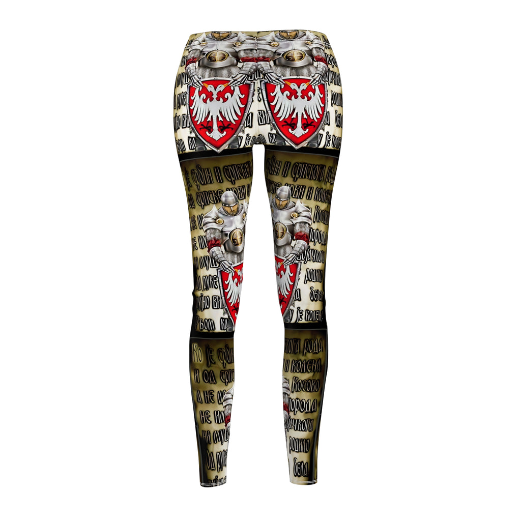Serbian Eagle Shield Leggings — Vintage Heraldic Crest Leggings