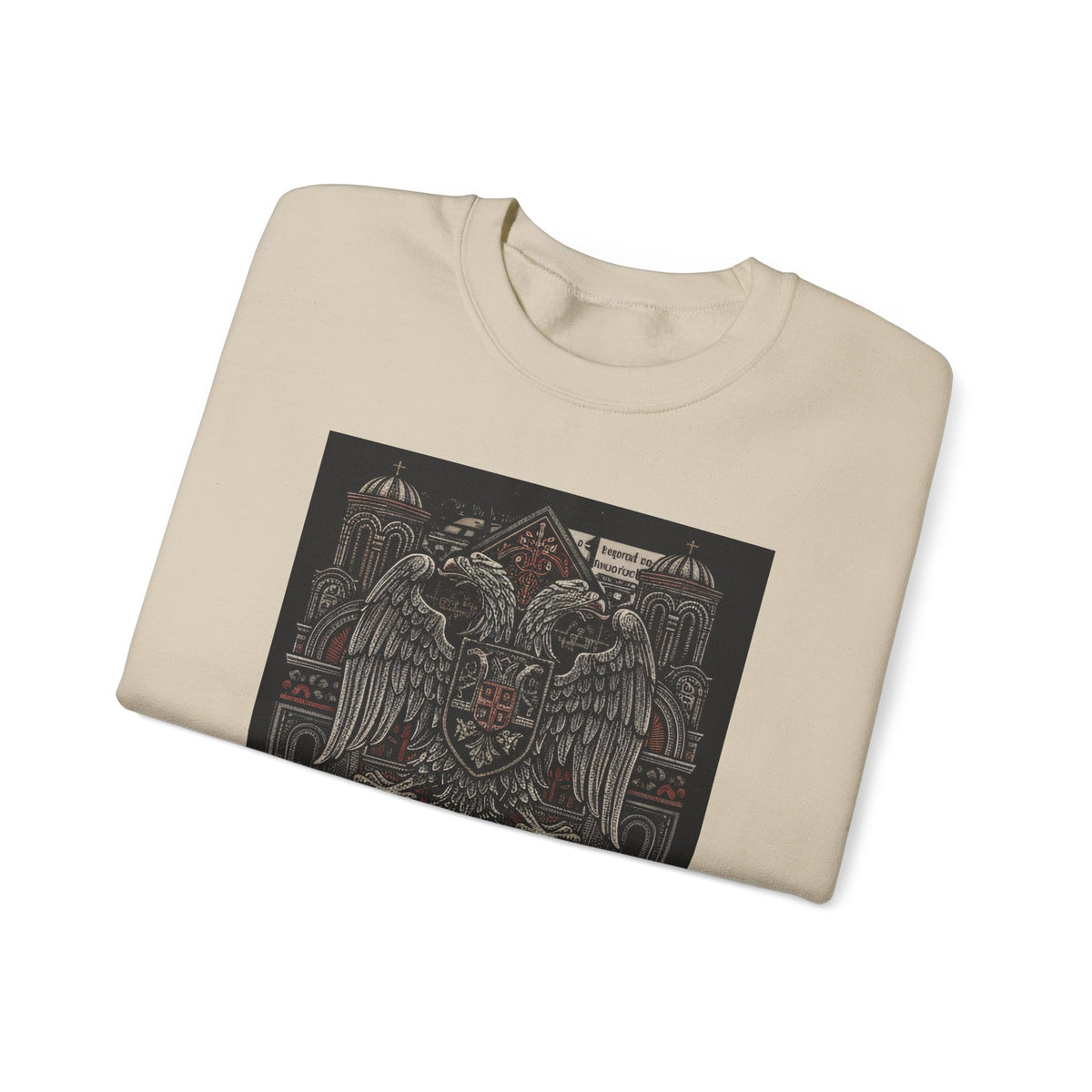 Crewneck Sweatshirt — Slavic Double-Headed Eagle Graphic (СВЕТА ЗЕМЛЯ)
