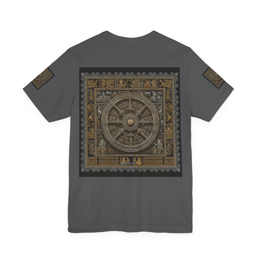 Konark Sun Temple & Pattachitra T‑Shirt — Sacred Wheel Temple Art Tee