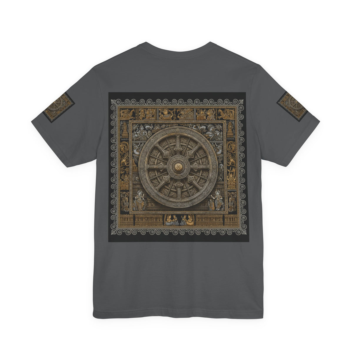 Konark Sun Temple & Pattachitra T‑Shirt — Sacred Wheel Temple Art Tee