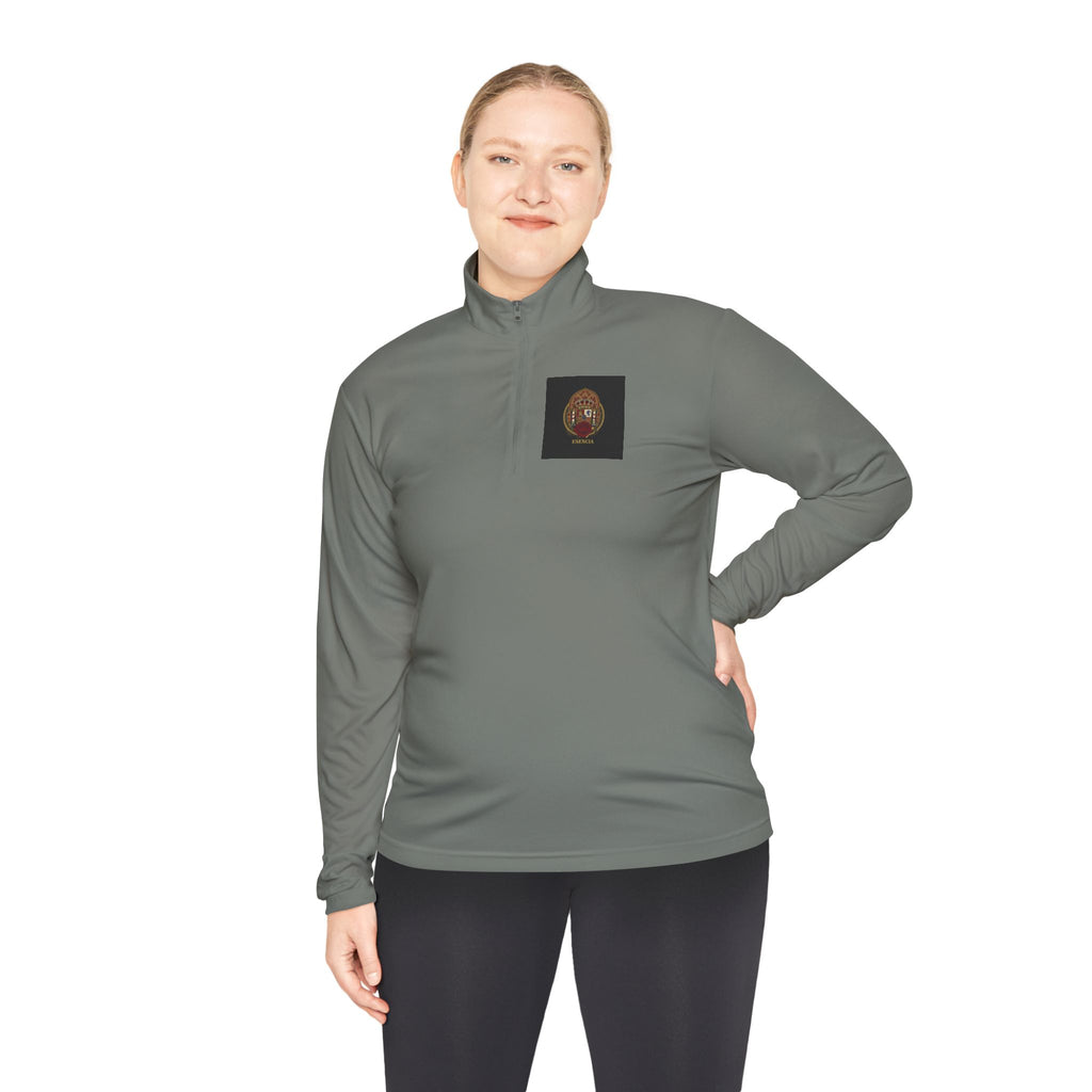 Spanish Heritage Quarter-Zip — Vintage Crest & Esencia Emblem