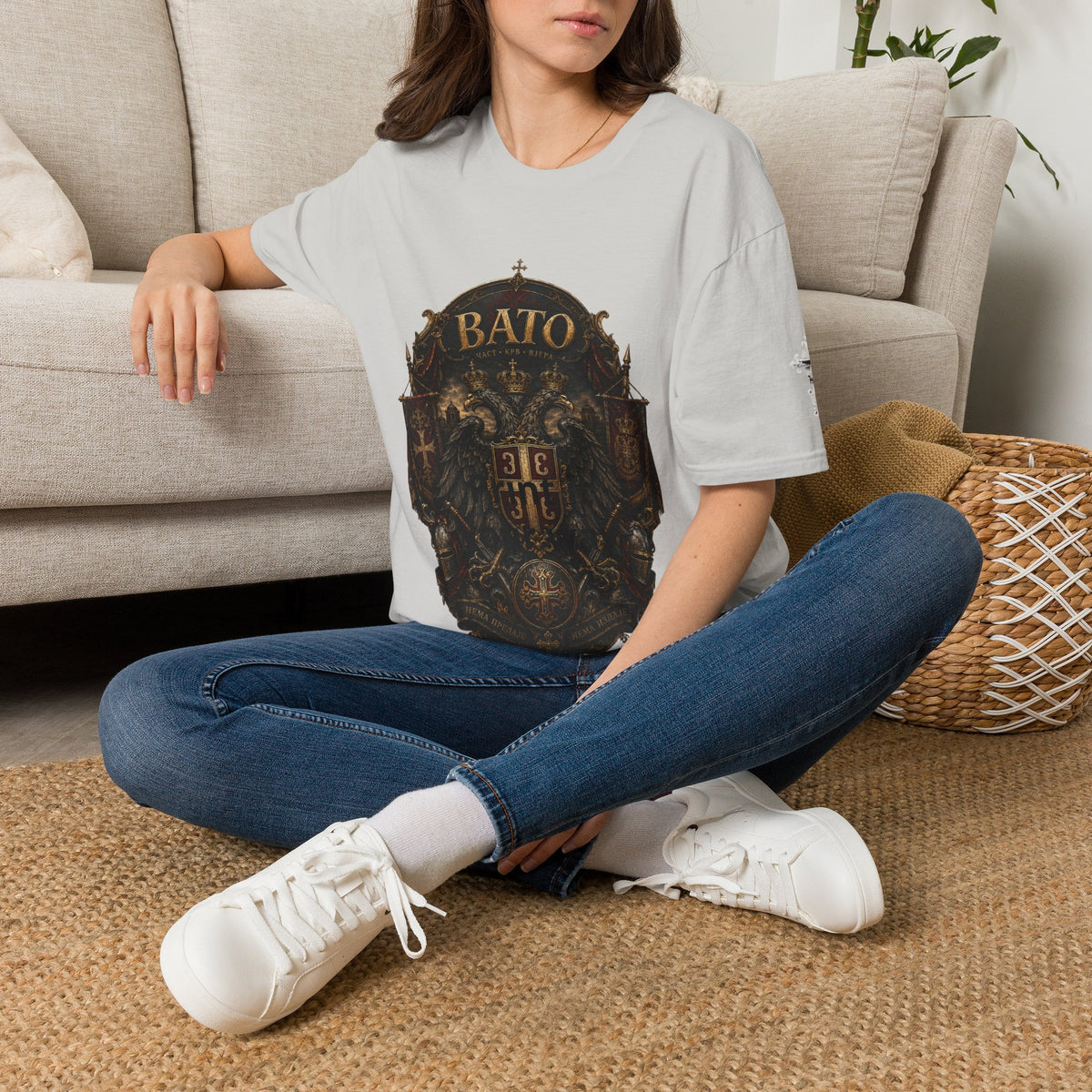 BATO Crest T‑Shirt — Vintage Heraldic Shield Graphic Tee