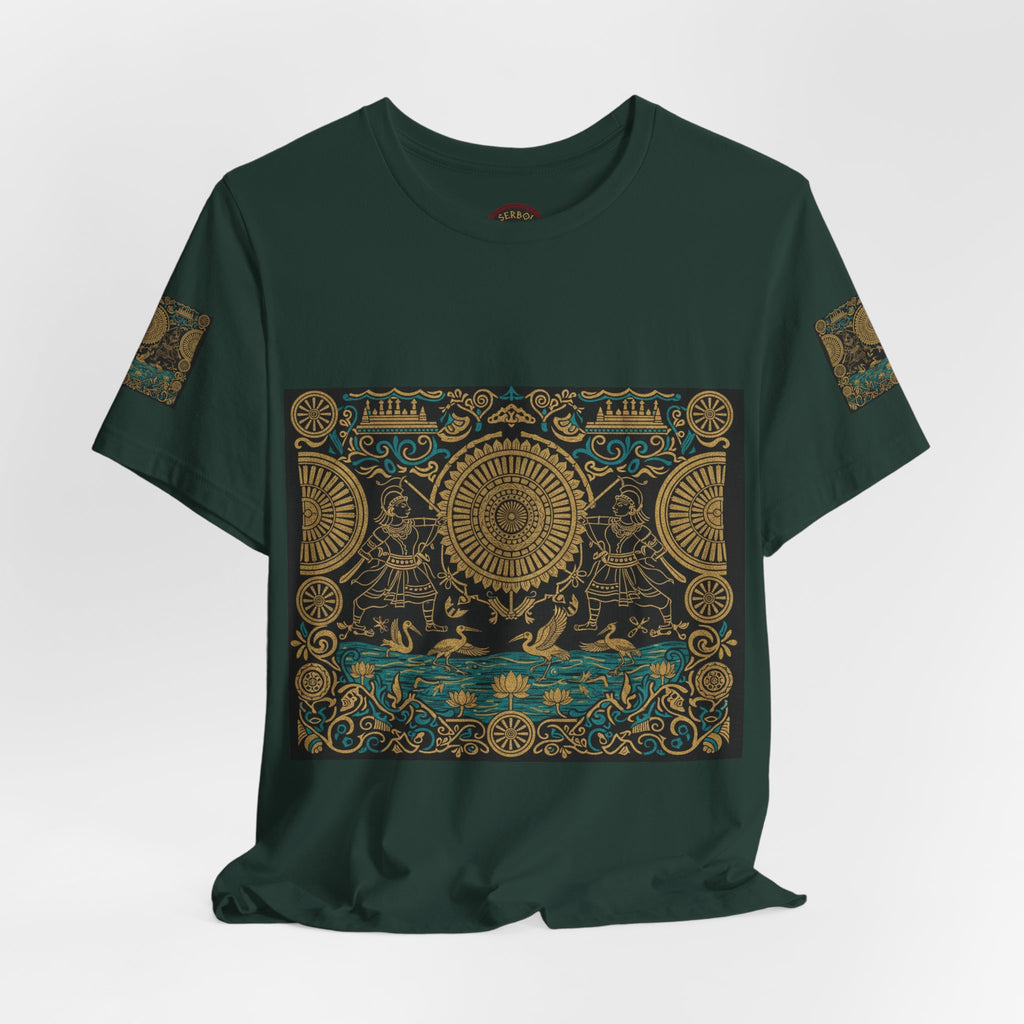 Kalinga Empire & Sambalpuri T‑Shirt — Boho Celestial Tee with Zodiac Motif
