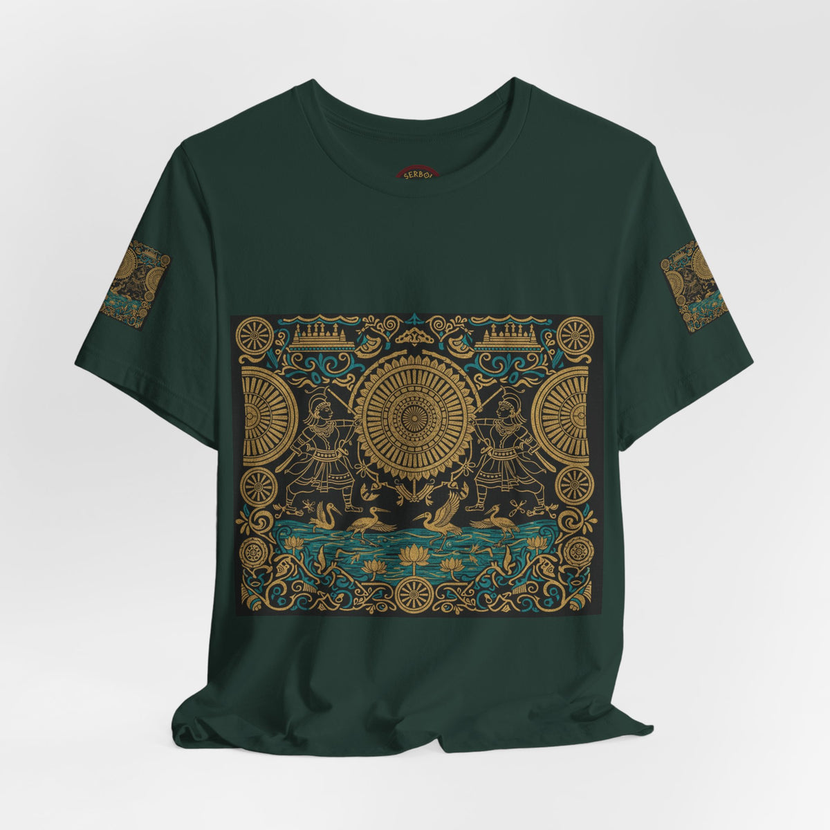 Kalinga Empire & Sambalpuri T‑Shirt — Boho Celestial Tee with Zodiac Motif