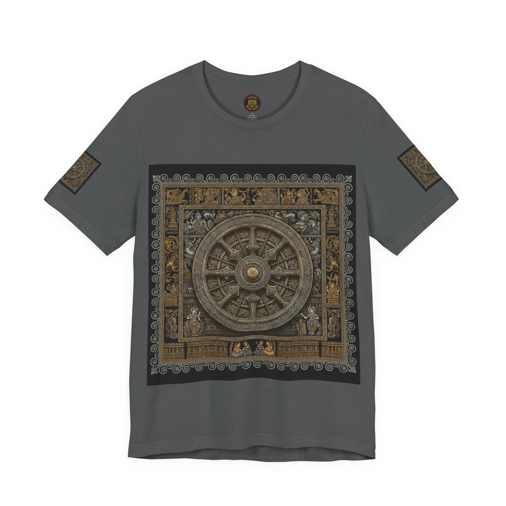Konark Sun Temple & Pattachitra T‑Shirt — Sacred Wheel Temple Art Tee