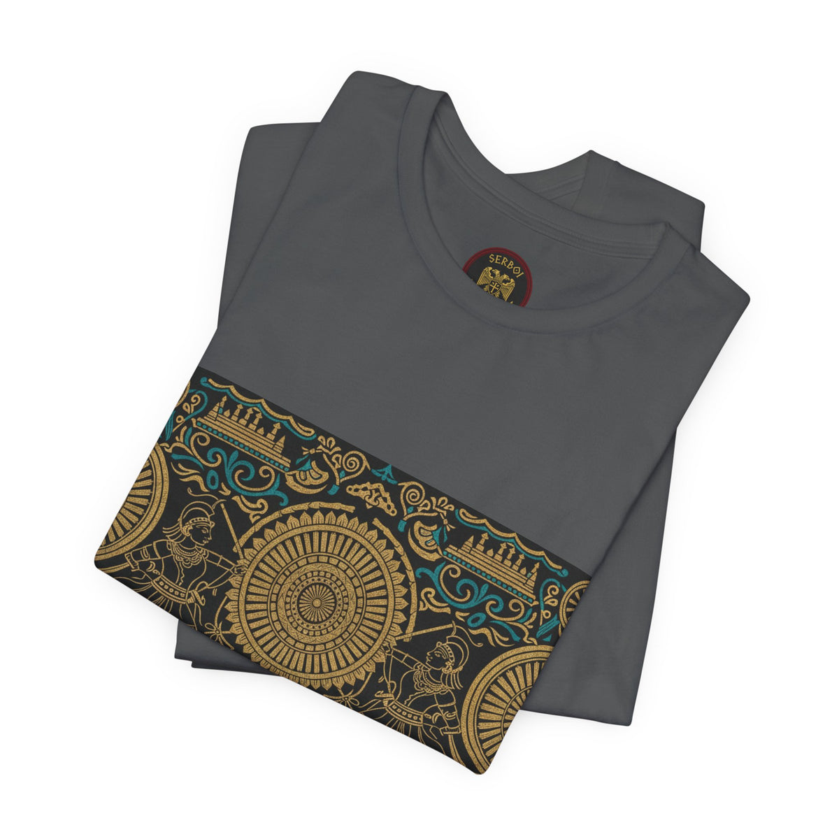 Kalinga Empire & Sambalpuri T‑Shirt — Boho Celestial Tee with Zodiac Motif