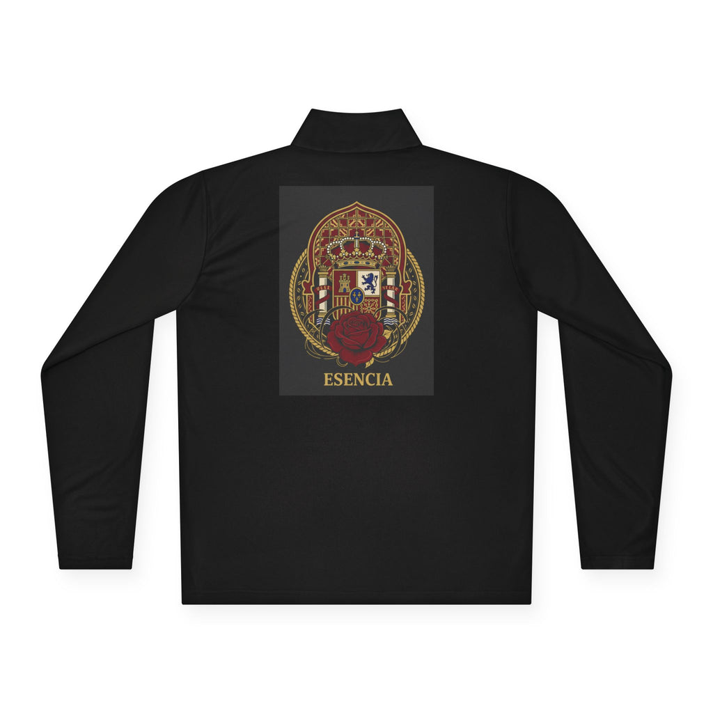 Spanish Heritage Quarter-Zip — Vintage Crest & Esencia Emblem