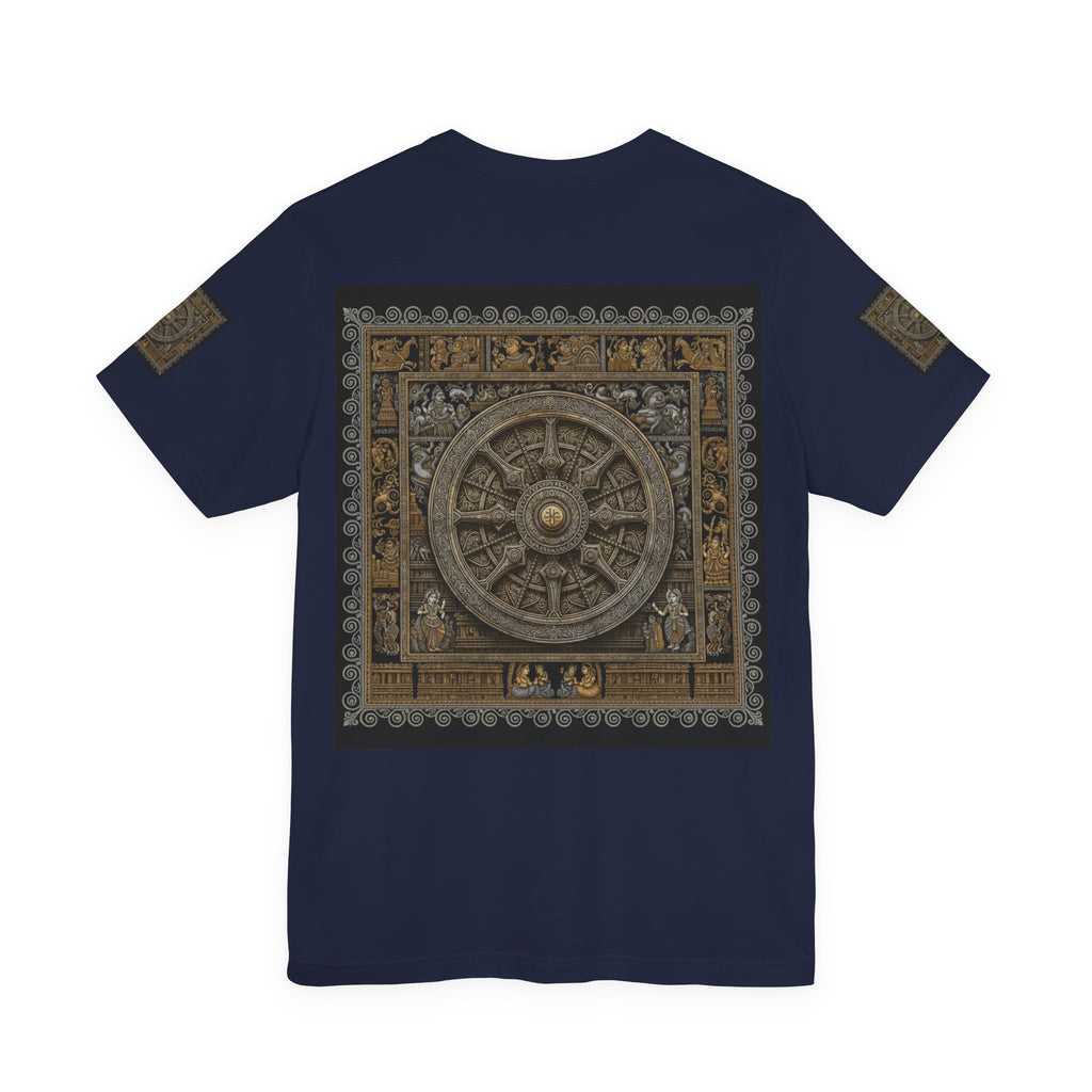 Konark Sun Temple & Pattachitra T‑Shirt — Sacred Wheel Temple Art Tee