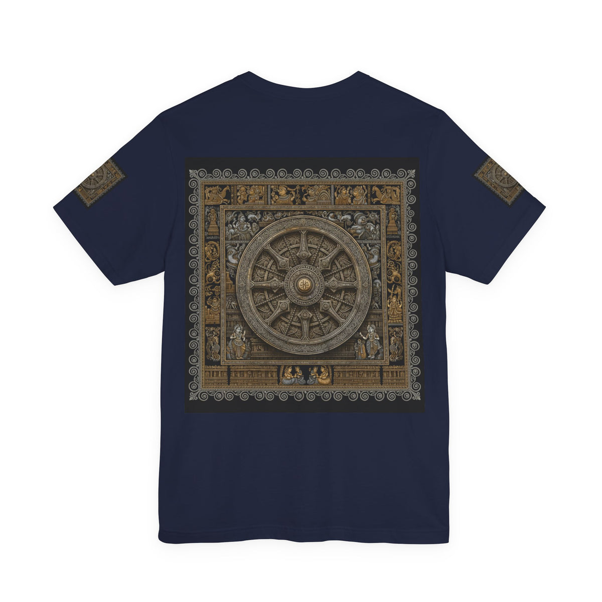 Konark Sun Temple & Pattachitra T‑Shirt — Sacred Wheel Temple Art Tee