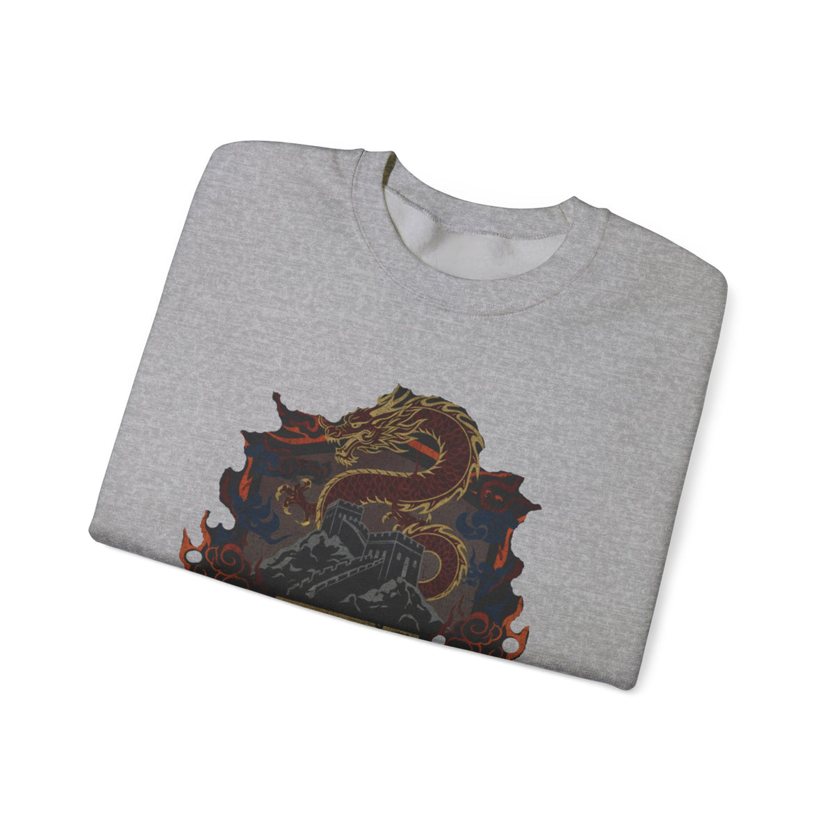 Dragon Crest Crewneck Sweatshirt — Asian Calligraphy Emblem