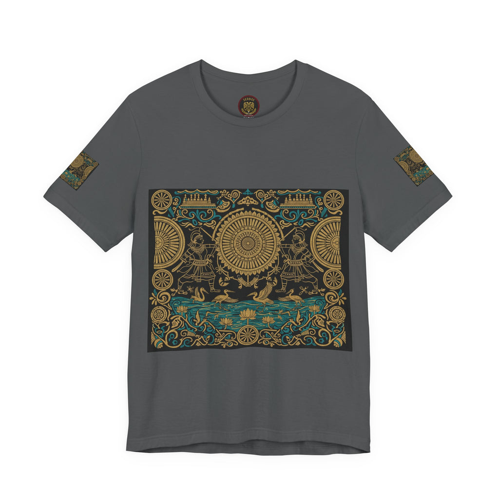 Kalinga Empire & Sambalpuri T‑Shirt — Boho Celestial Tee with Zodiac Motif