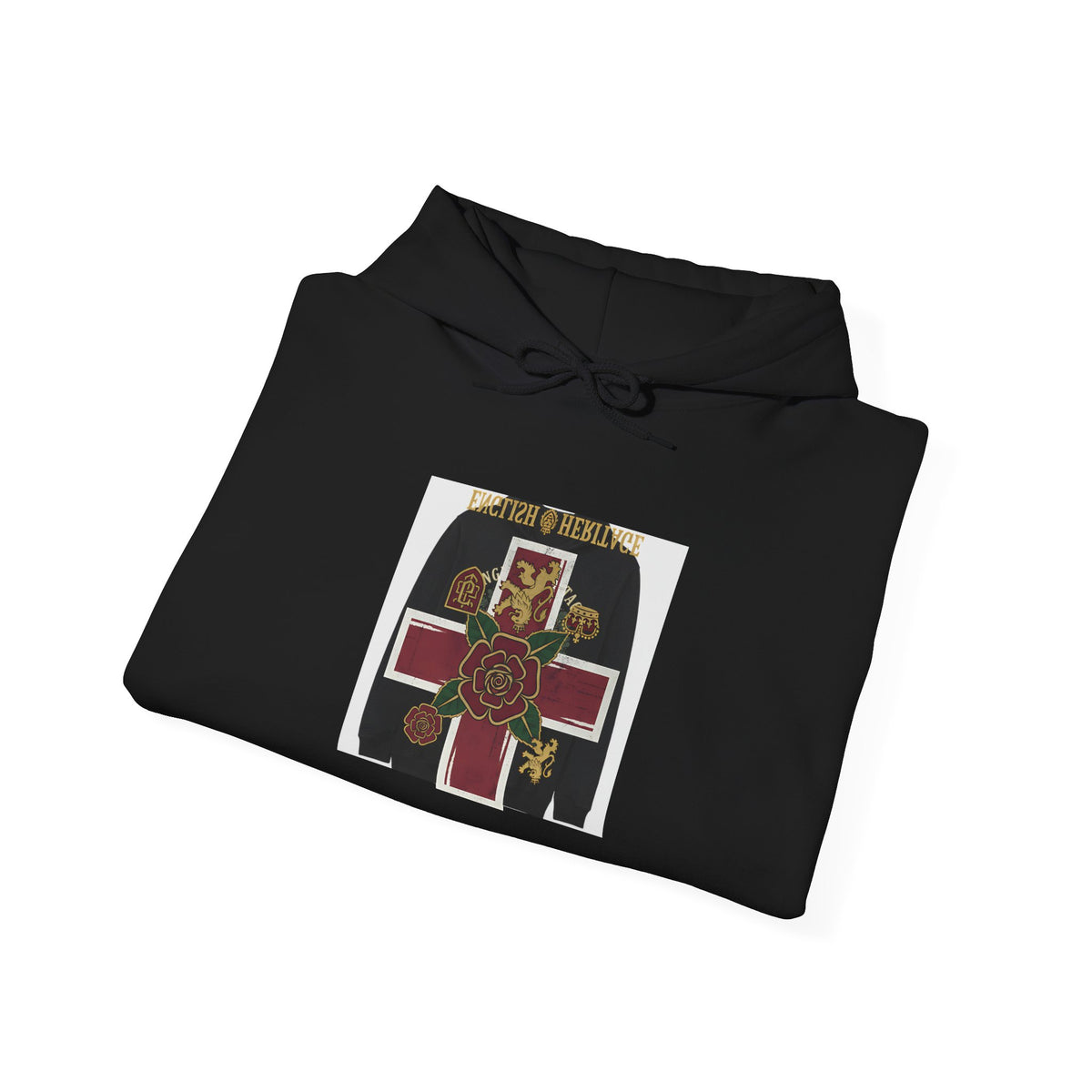 Religious Cross Hoodie — Vintage Sacred Heart Graphic Pullover
