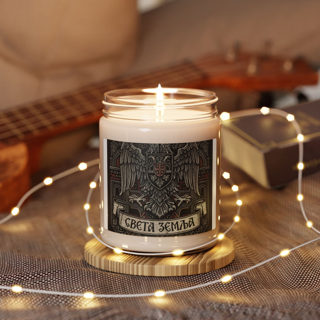 Soy Candle — Slavic Double-Headed Eagle Design (9 oz, "Sveta Zemlya")