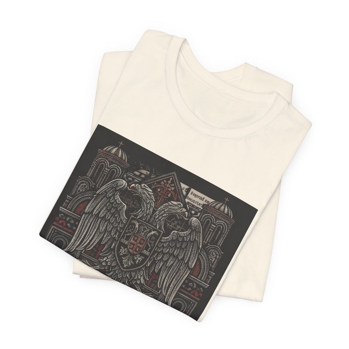 Serbian Double-Headed Eagle Graphic Tee — "Света Землa" Vintage Crest T-Shirt