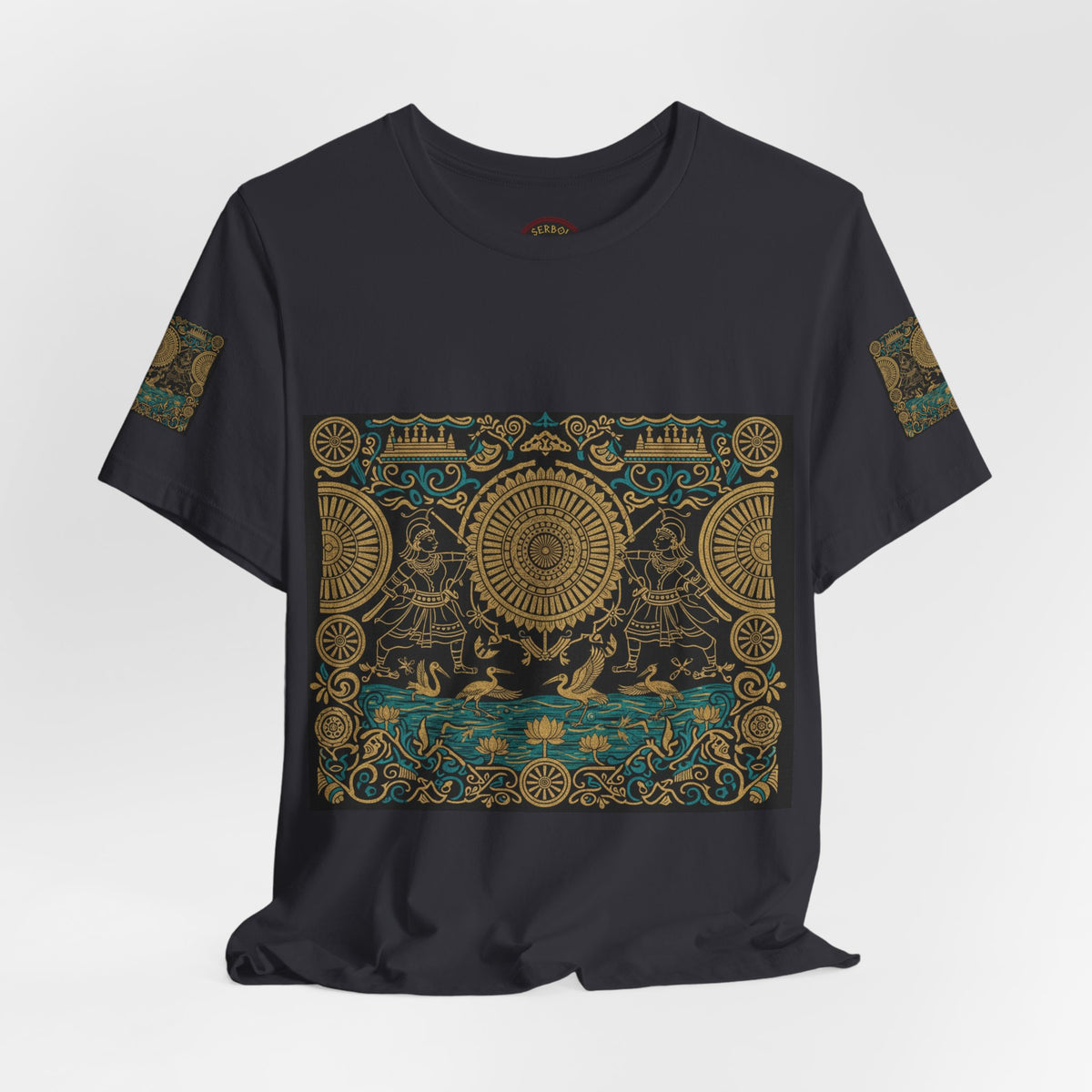 Kalinga Empire & Sambalpuri T‑Shirt — Boho Celestial Tee with Zodiac Motif