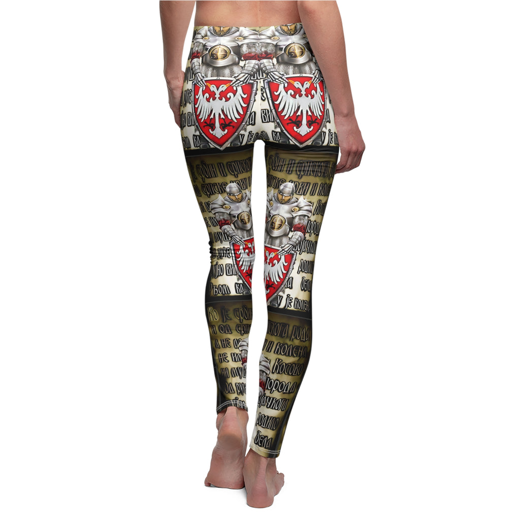 Serbian Eagle Shield Leggings — Vintage Heraldic Crest Leggings