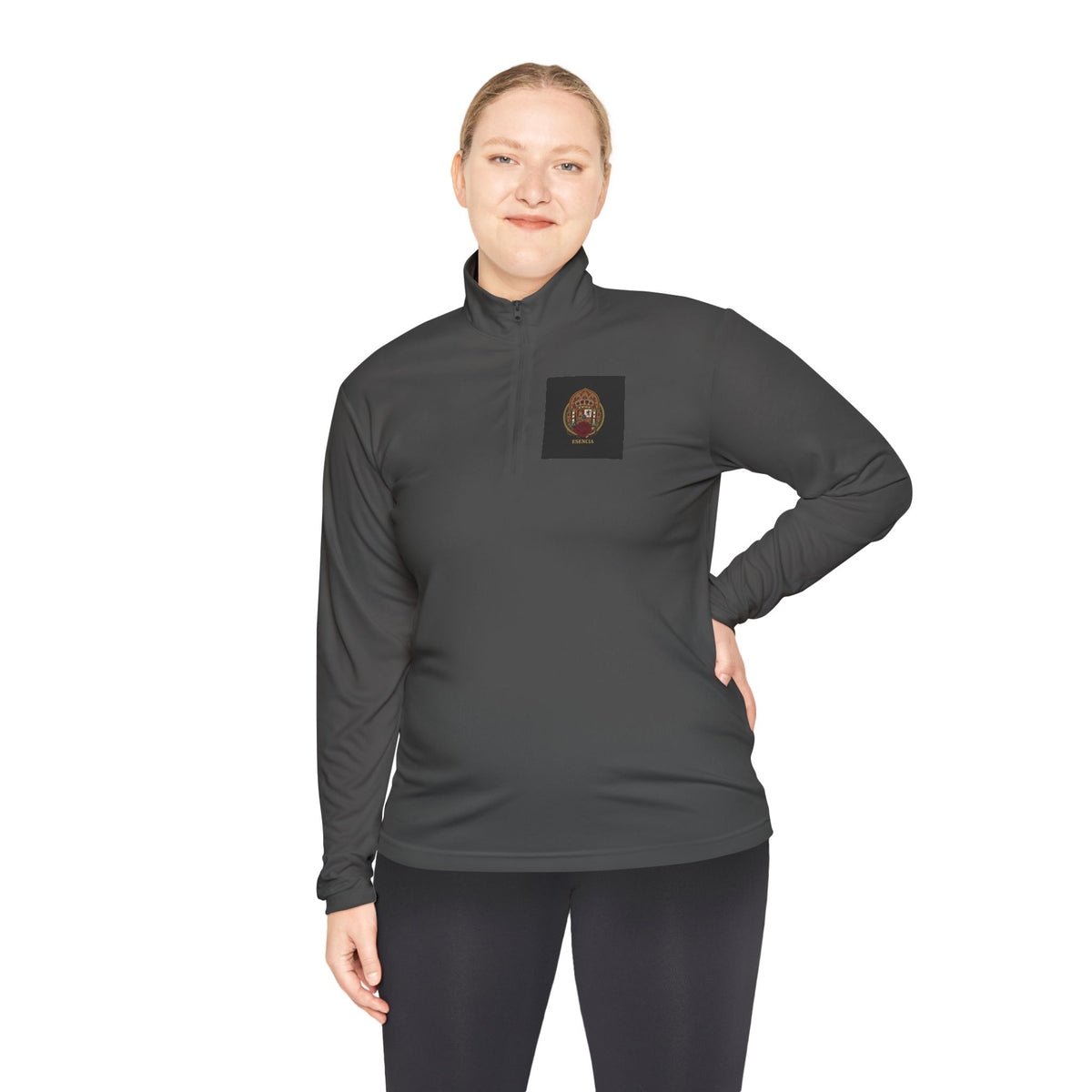 Spanish Heritage Quarter-Zip — Vintage Crest & Esencia Emblem
