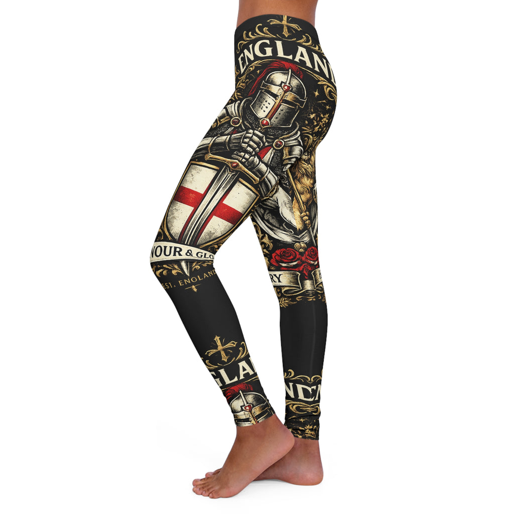 England Coat of Arms Leggings — Knight & St. George Shield All-Over Print