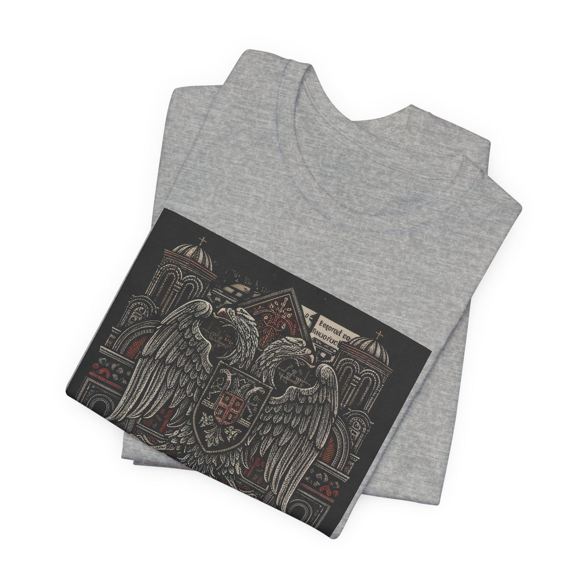 Serbian Double-Headed Eagle Graphic Tee — "Света Землa" Vintage Crest T-Shirt