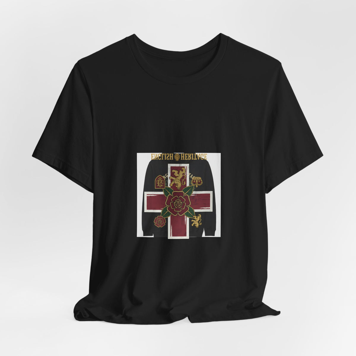 Medieval Rose Cross Tee — Vintage Heraldry Graphic T-Shirt